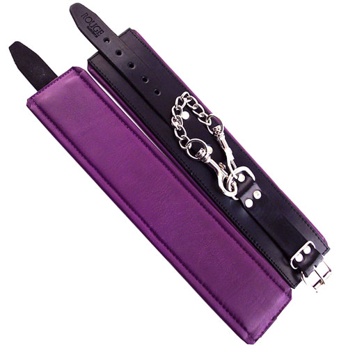 The Rouge Garments Wrist Cuffs Padded Purple Trimmed from Forbidden Passion