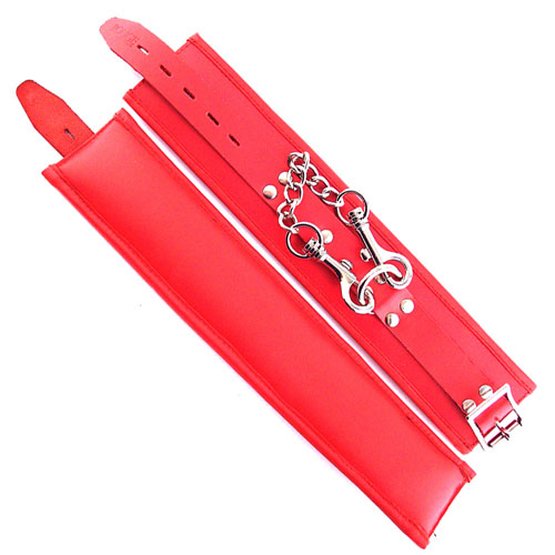The Rouge Garments Wrist Cuffs Padded Red from Forbidden Passion