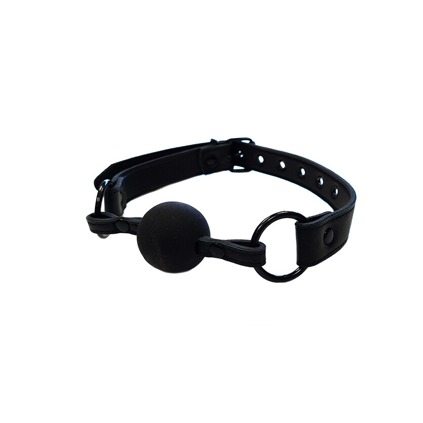 The Rouge Garments Plain Black Collar and Gag from Forbidden Passion