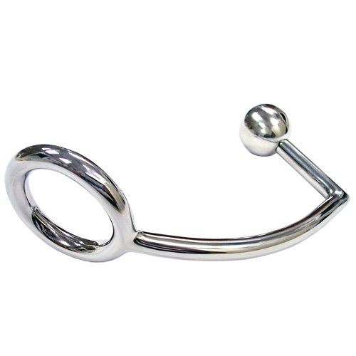 The Rouge Stainless Steel Cock Ring With Anal Probe from Forbidden Passion