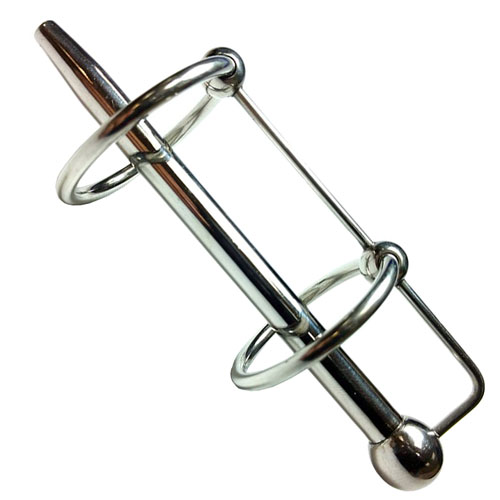 The Rouge Stainless Steel Double Ring Sperm Stopper from Forbidden Passion