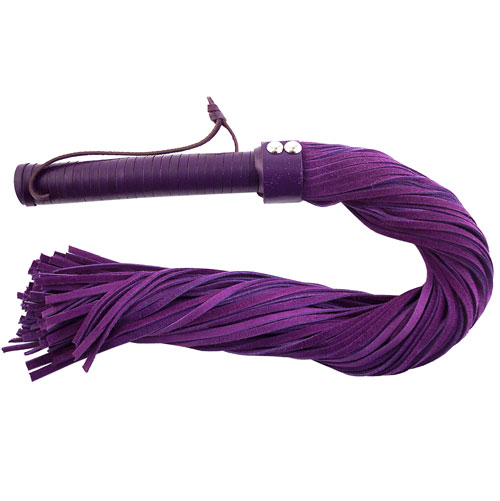 The Rouge Garments Purple Suede Flogger from Forbidden Passion