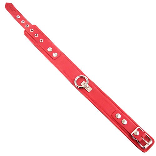 The Rouge Garments Plain Red Leather Collar from Forbidden Passion