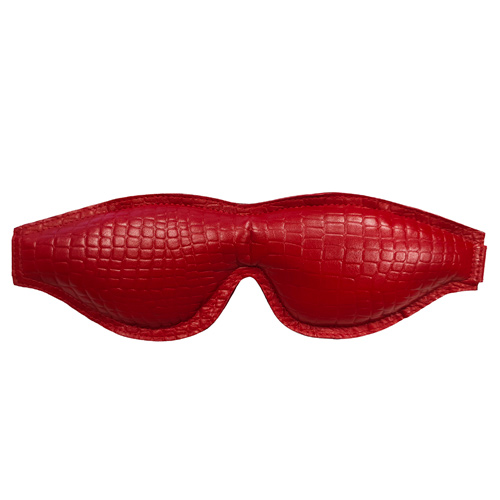 The Rouge Garments Leather Croc Print Padded Blindfold from Forbidden Passion