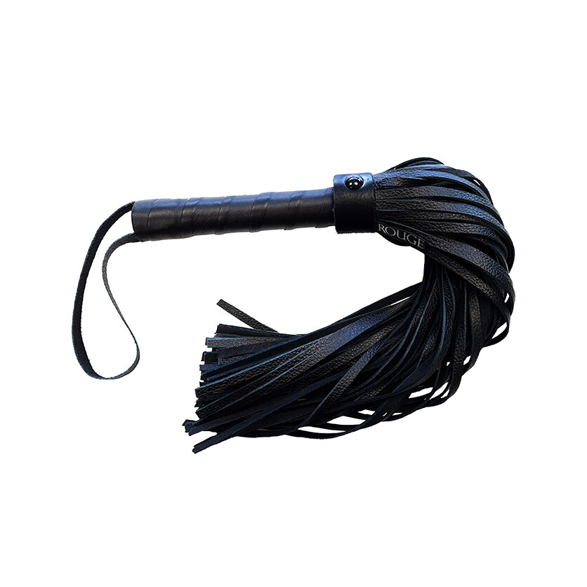 The Rouge Garments Plain Black Flogger from Forbidden Passion