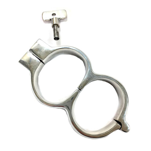 The Rouge Stainless Steel Lockable Wrist Cuffs from Forbidden Passion