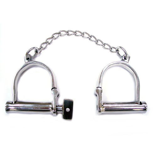 The Rouge Stainless Steel Wrist Shackles from Forbidden Passion