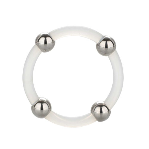 The Steel Beaded Silicone Ring Large from Forbidden Passion