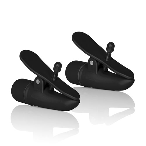The Nipplettes Vibrating Black Nipple Clamps from Forbidden Passion
