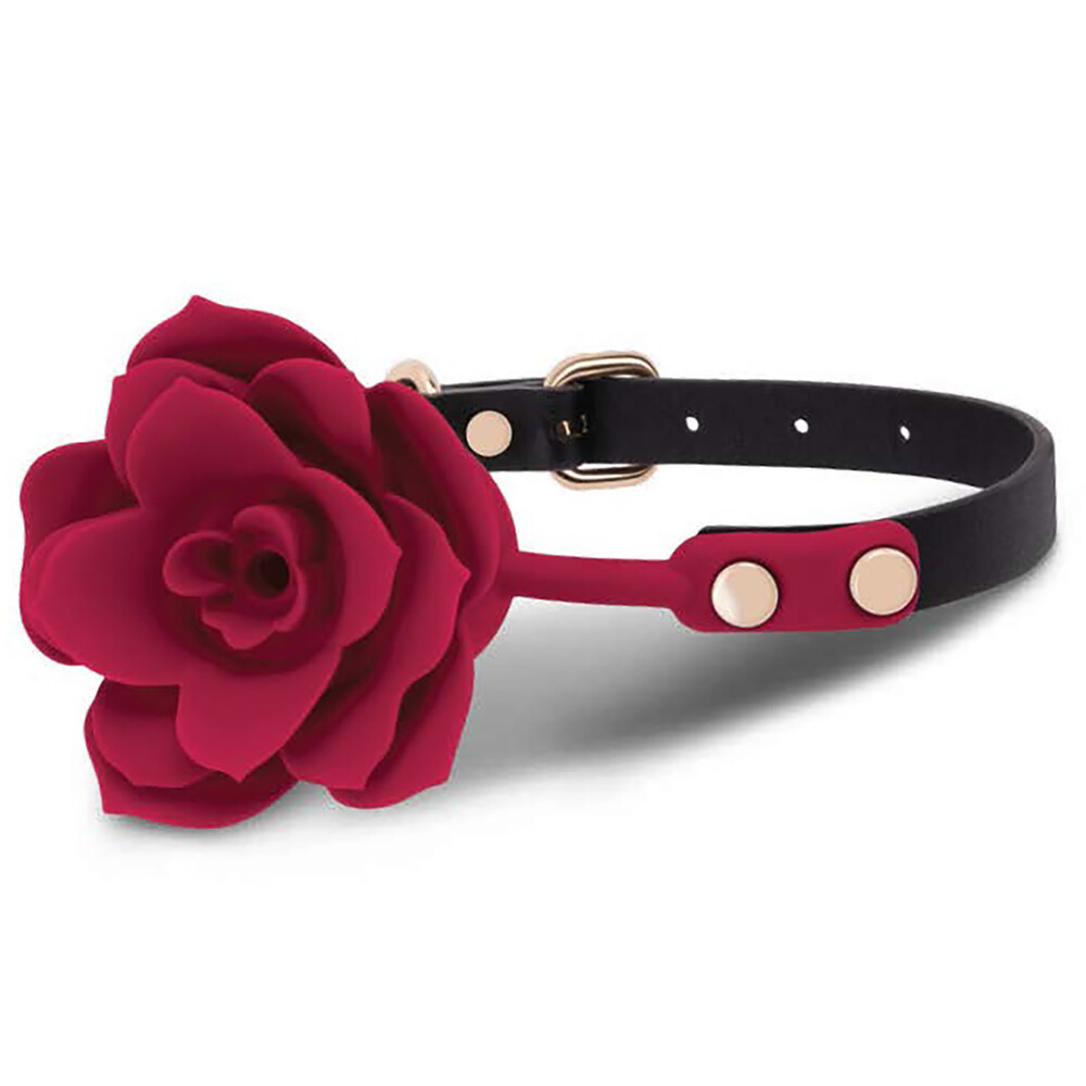 The Secret Kisses Rosegasm Bloom Silicone Gag from Forbidden Passion