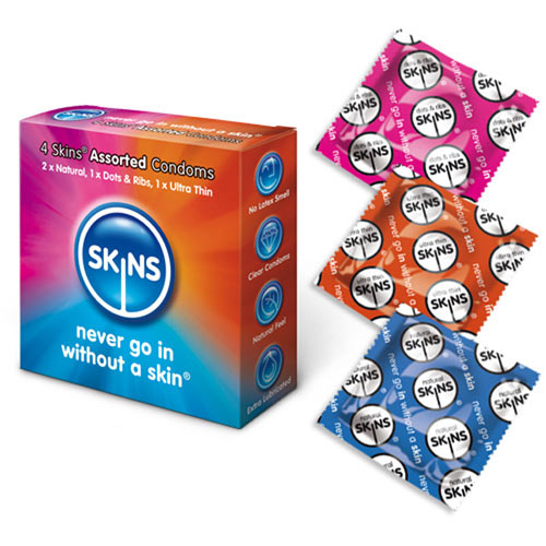 The Skins Condoms Assorted 4 Pack from Forbidden Passion
