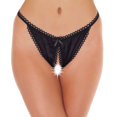 The Black Crotchless Tanga from Forbidden Passion