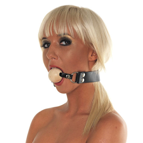 The Leather Gag With Wooden Ball from Forbidden Passion