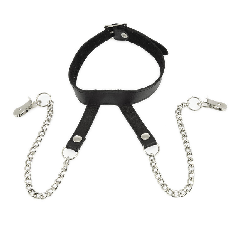 The Nipple Clamps With Neck Collar from Forbidden Passion