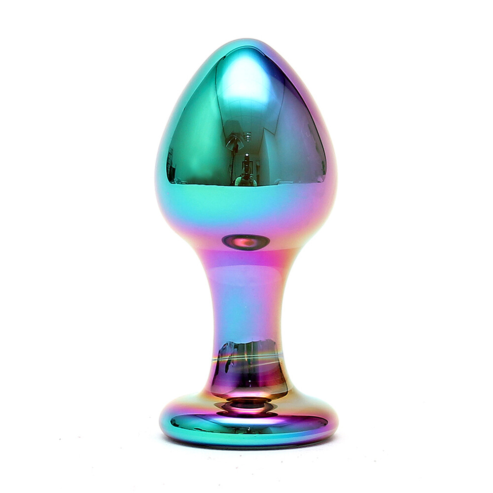 The Sensual Multi Coloured Glass Melany Anal Dildo from Forbidden Passion
